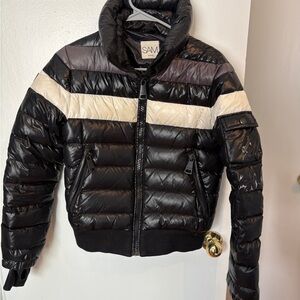 SAM Black Jacket with White and Gray Accents